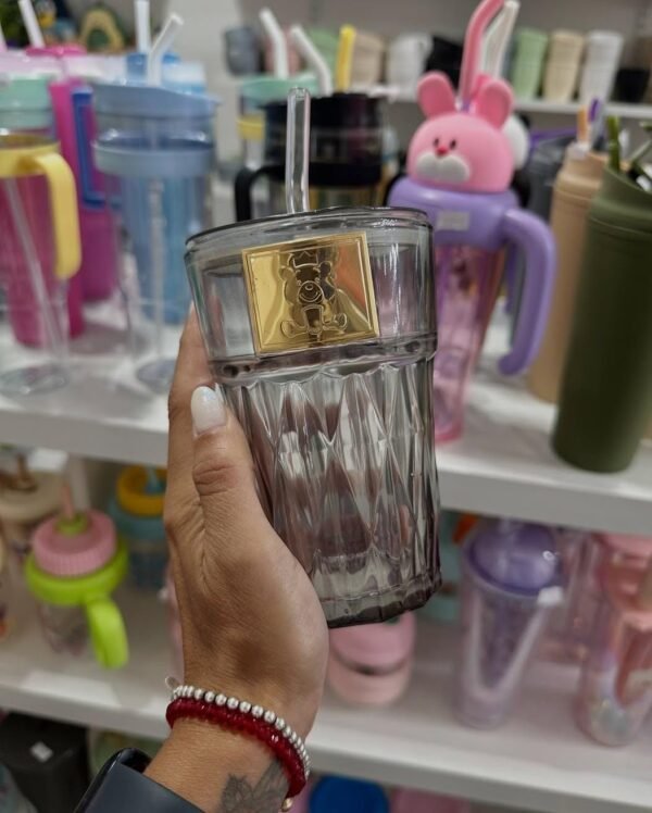 VASO DE VIDRIO DOBLE COLOR