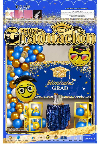 DECORACION DE GRADUACION AZUL