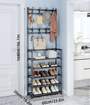 PERCHERO DOBLE CON ZAPATERA